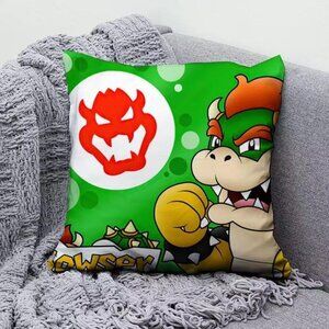 Bowser Super Mario Double Sided Decorative Pillow 18x18